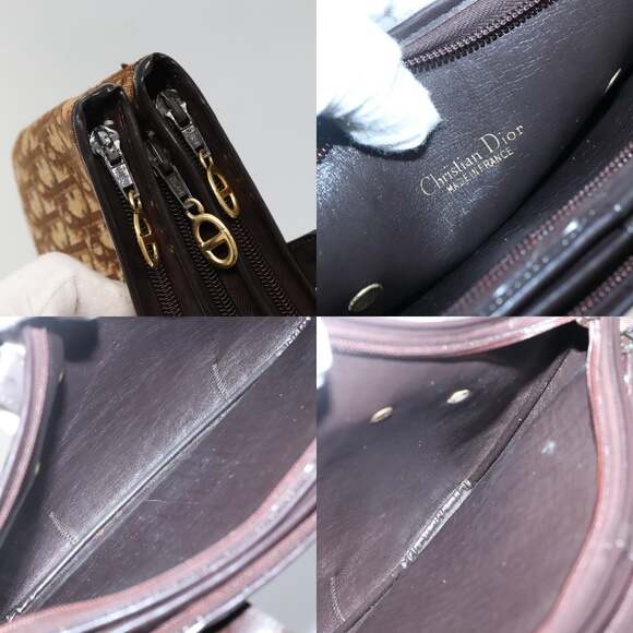 DIOR Trotter Canvas Hand Bag Brown Gold - Picture 11 of 12